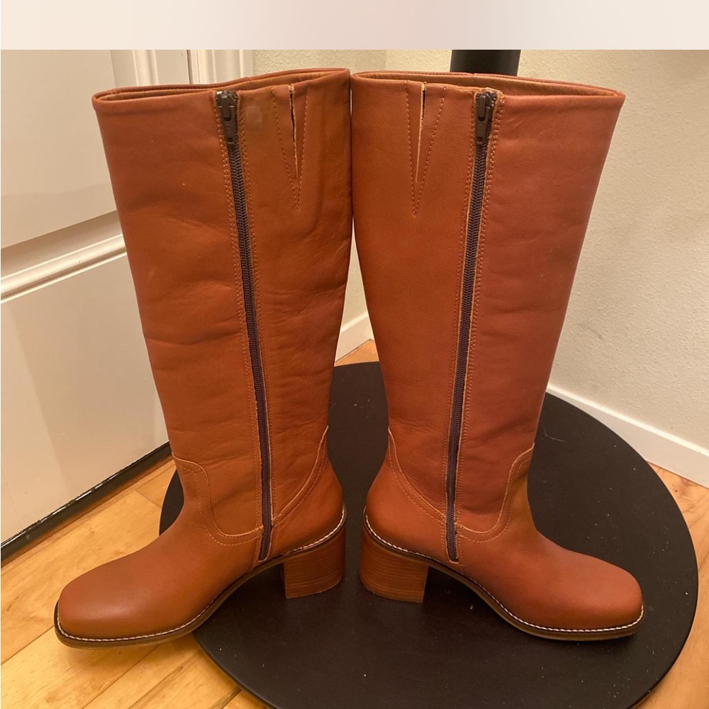 Portland Leather Patina Brown (Real) Leather Boots Size 7 New - Picture 3 of 4